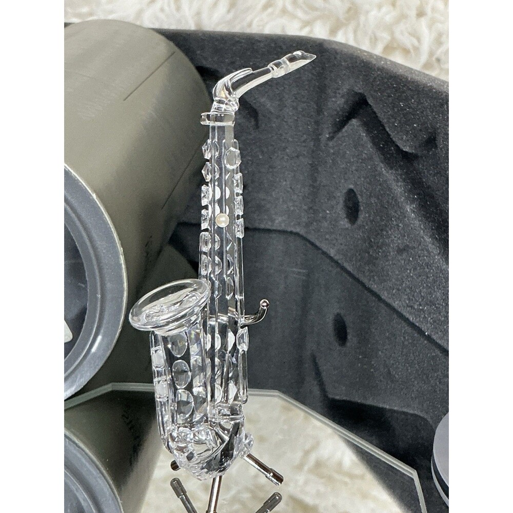 NEW IN BOX! Swarovski Silver Crystal 7477 007 Saxophone w/ Stand 211728 (4) - Picture 3 of 8